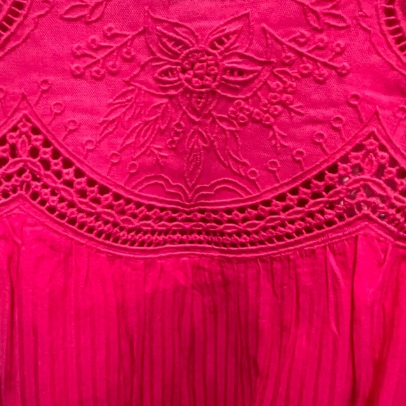 NEW Anthropologie Harmony Hot Pink Lace Embroidered Blouse￼ Size XSP - Picture 4 of 7